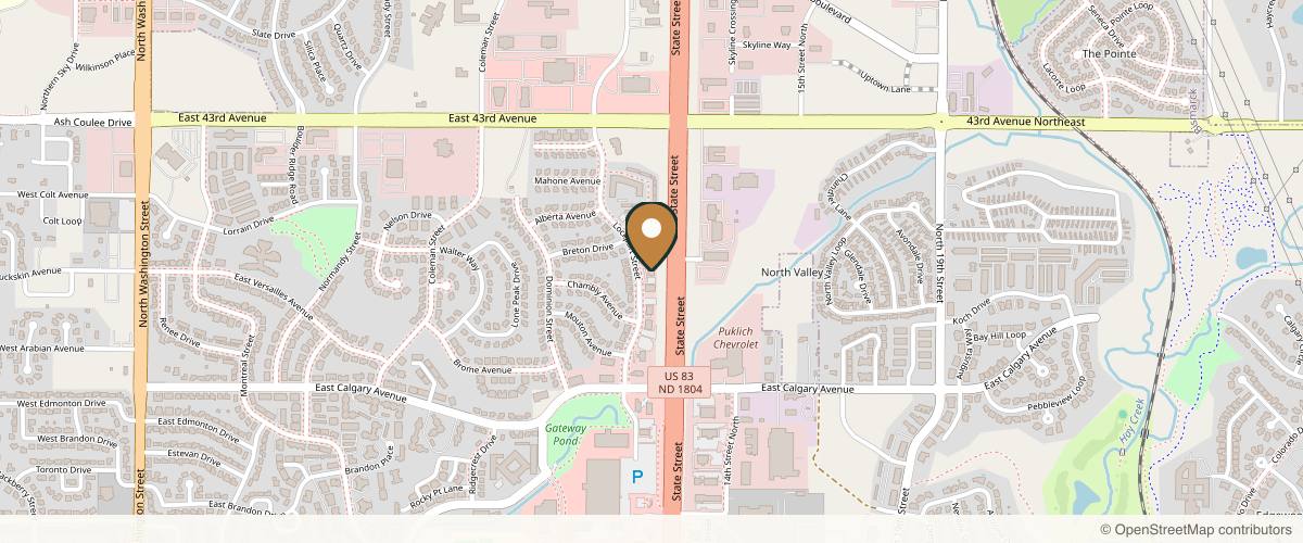 Map showing Advanced Surgical Arts Center in Fargo, North Dakota