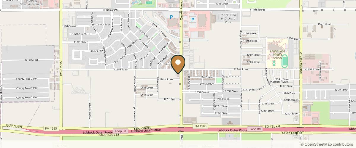 Map showing Aesthetic Center of Lubbock in Lubbock, Texas