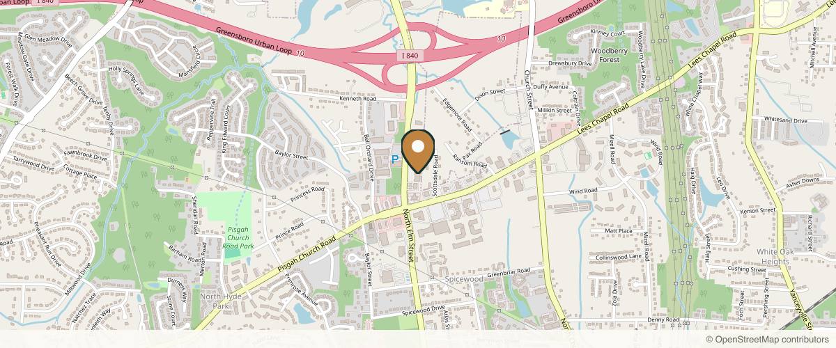 Map showing Aesthetic Couture, PLLC in Greensboro, North Carolina