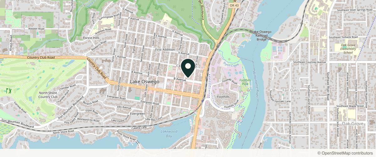 Map showing Aesthetic Laser Center in Lake Oswego, Oregon