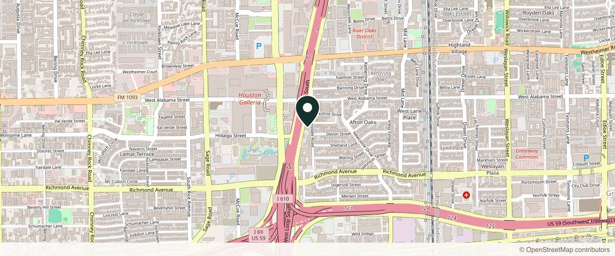 Map showing Aesthetic Surgery Institute in Houston, Texas