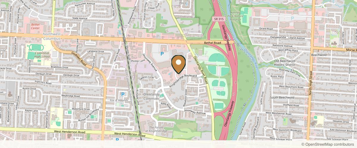 Map showing Aesthetica Surgery & Spa in Columbus, Ohio