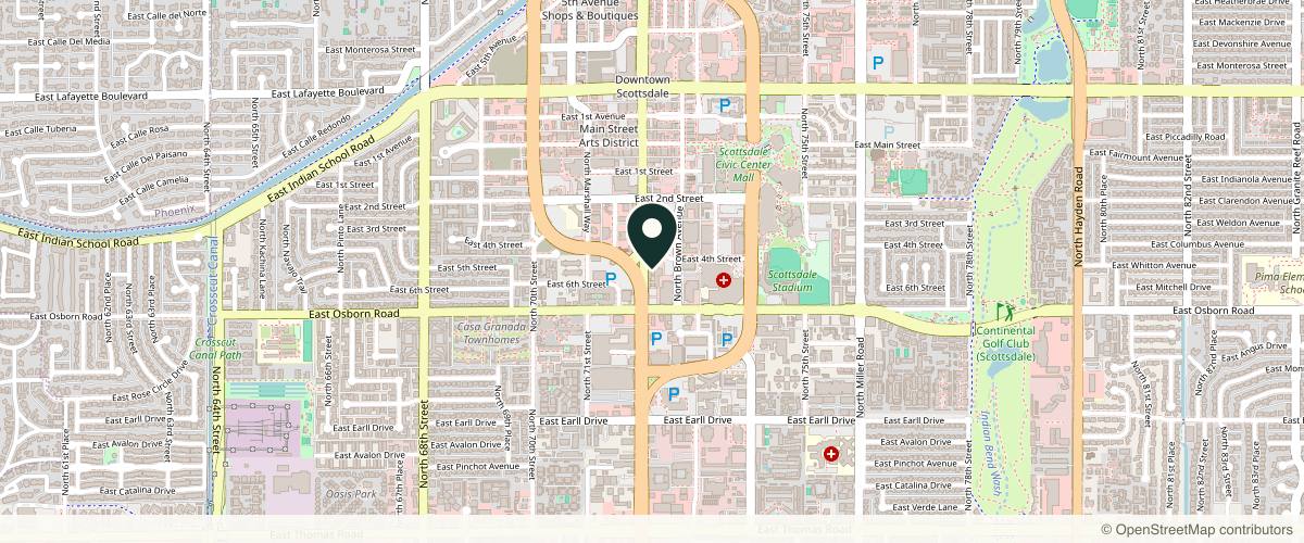 Map showing Affiliated Dermatology Old Town in Scottsdale, Arizona