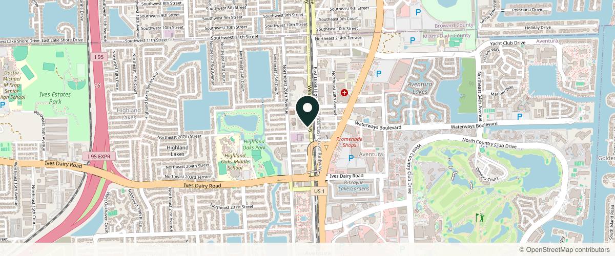 Map showing Ahava Dermatology in Aventura, Florida