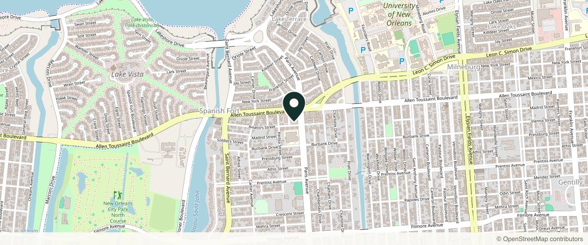Map showing Aimee M. Hasney, MD in New Orleans, Louisiana