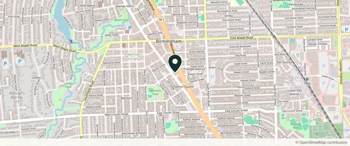 Map showing AirSculpt - Birmingham in Birmingham, Michigan