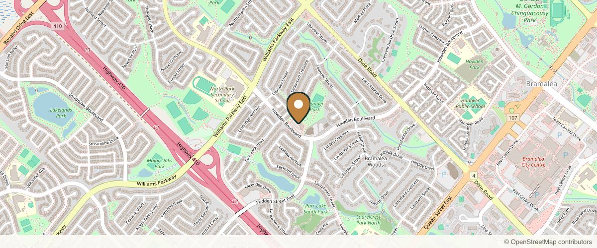 Map showing AK Care Medispa | PDO Thread Lift, Lip Nose Fillers, Botox, Liquid rhinoplasty: Brampton, Vaughan, Richmond Hill, Mississauga in Brampton, Ontario