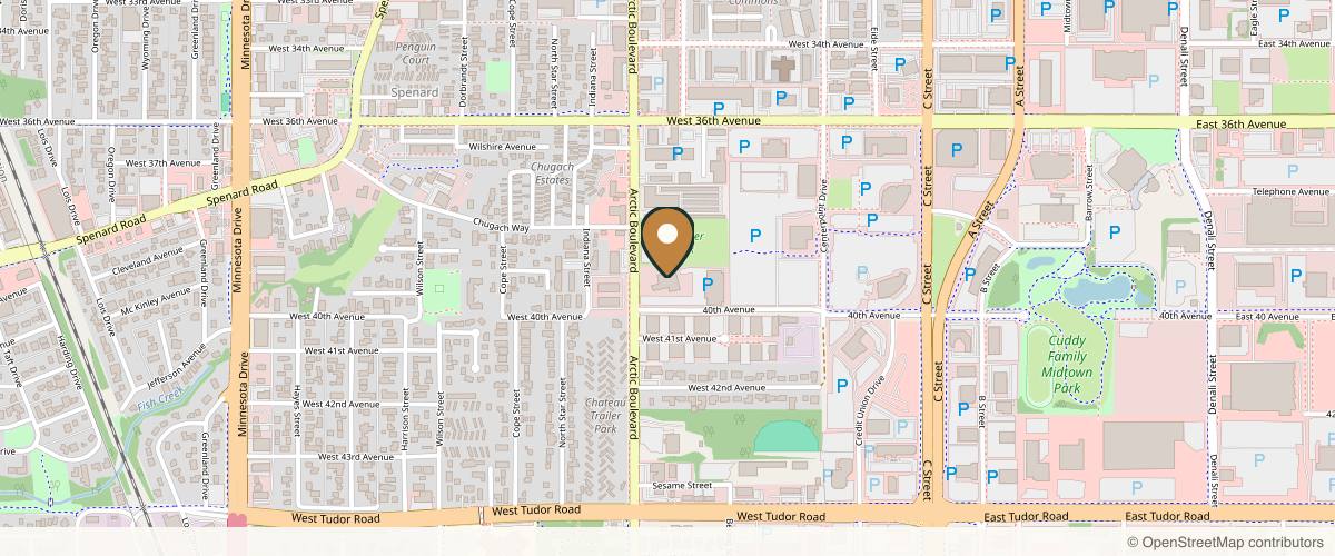 Map showing Alaska Center for Oral & Facial Surgery - Dr. Eric Nordstrom in Anchorage, Alaska