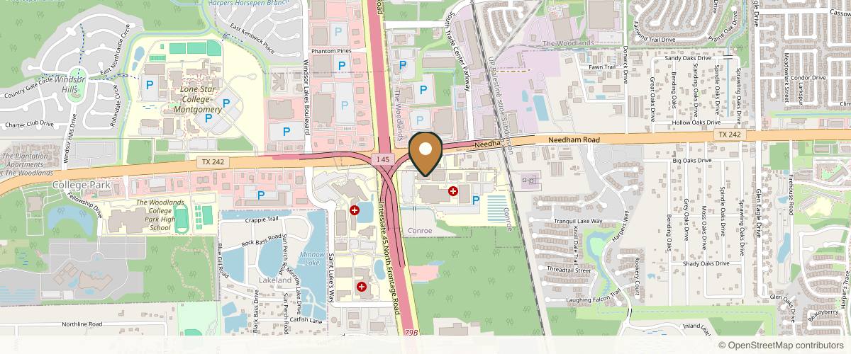 Map showing Albright Plastic Surgery in The Woodlands, Texas