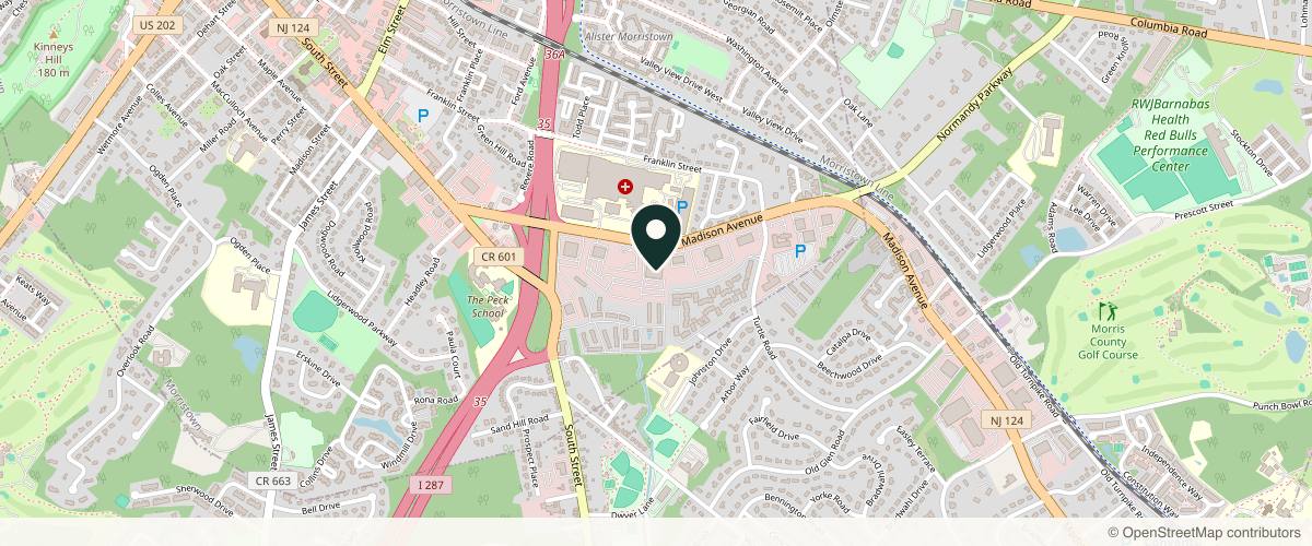 Map showing Alexandra Braunstein, MD in Morristown, New Jersey