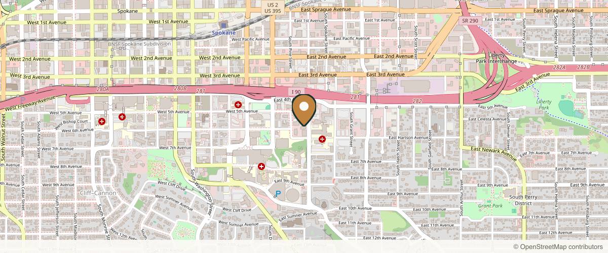 Map showing Alfonso Oliva, MD, FACS in Spokane, Washington