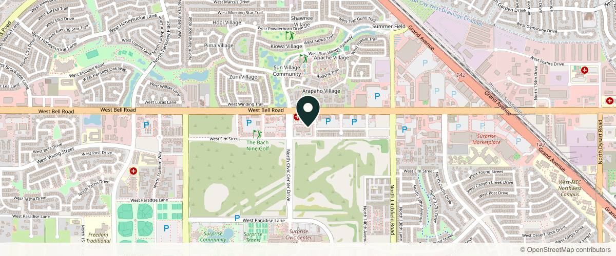 Map showing All Dermatology in Surprise, Arizona