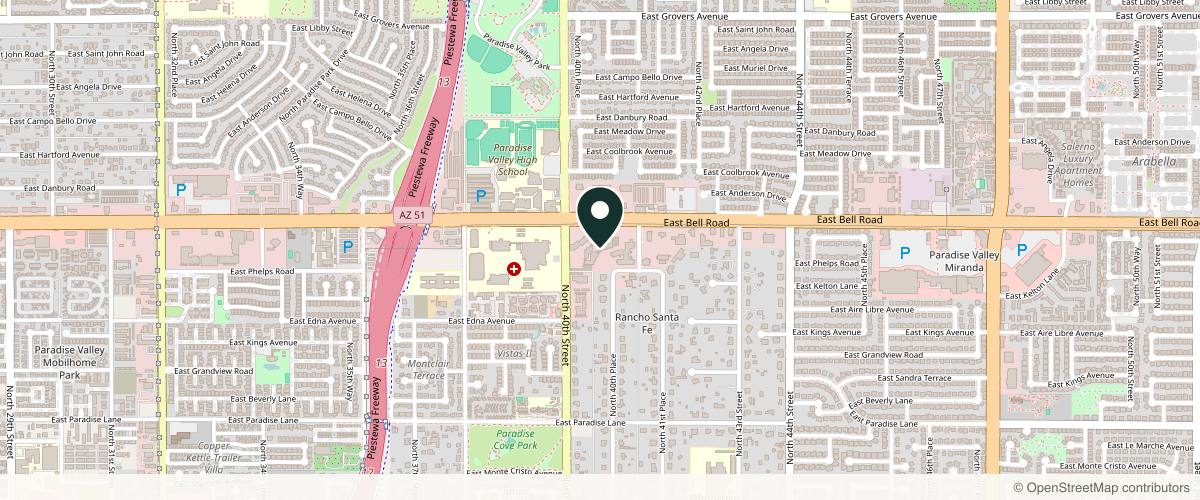 Map showing Alliance Dermatology and Mohs Center - Phoenix in Phoenix, Arizona