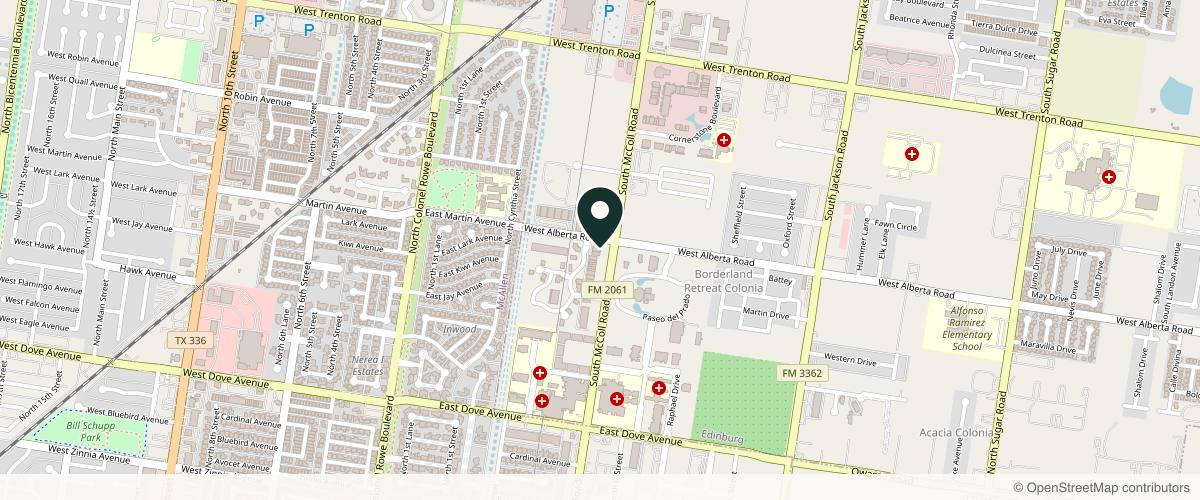 Map showing Allure Dermatology: Dr. Norma Magee in McAllen, Texas