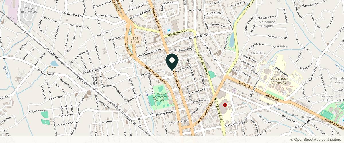 Map showing Anderson Dermatology & Skin in Greenville, South Carolina