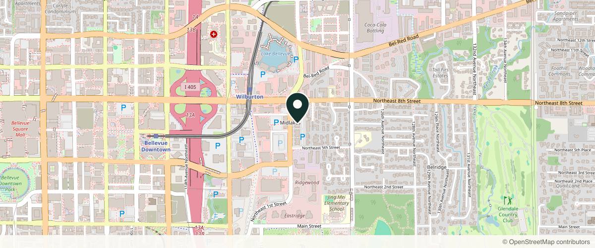 Map showing Anderson Sobel Cosmetic Surgery: Dr. Alexander W. Sobel in Bellevue, Washington