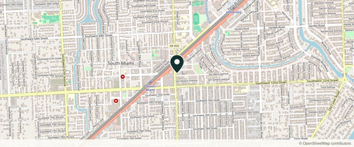 Map showing Andres Bustillo, MD, FACS in Miami, Florida