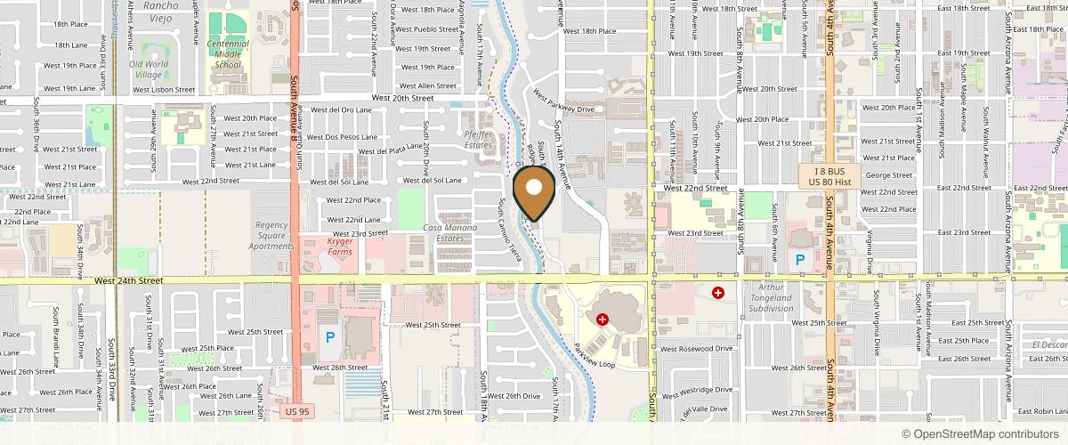 Map showing Angel Lopez, M.D. in Yuma, Arizona