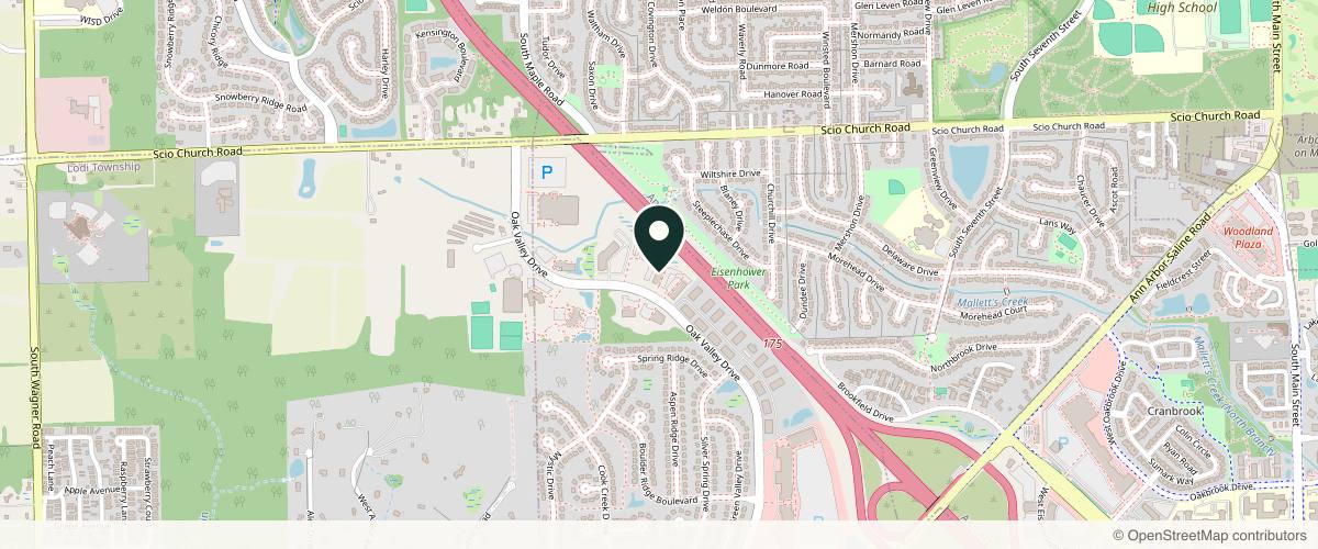 Map showing Ann Arbor Saline Dermatology: Joshua Bornstein, MD in Ann Arbor, Michigan