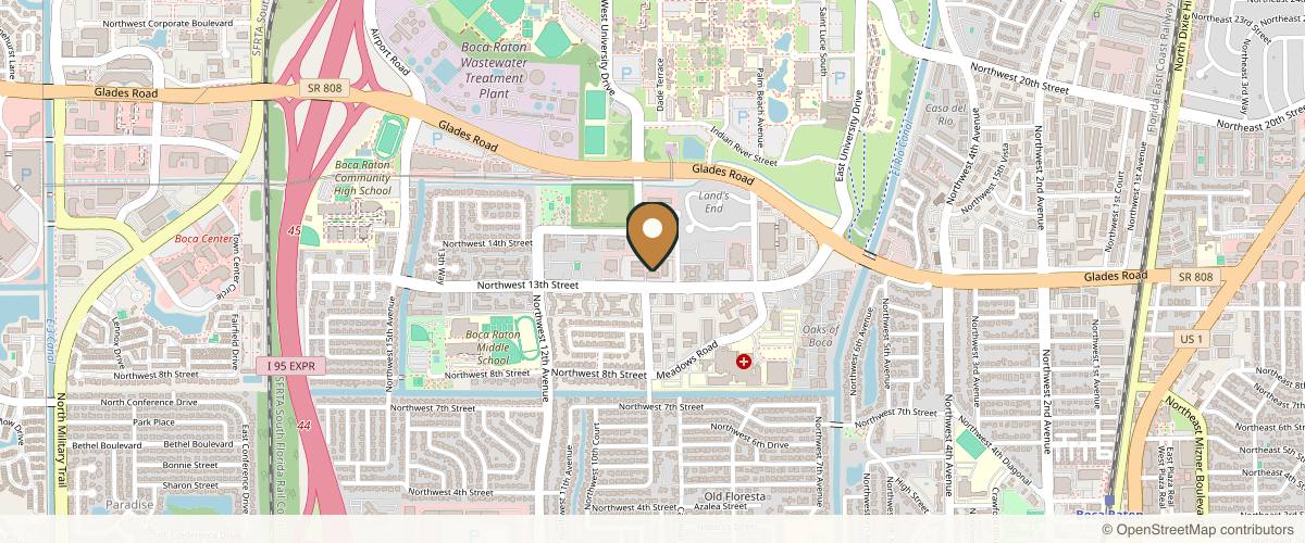 Map showing Anthony N. Dardano, DO, FACS in Boca Raton, Florida