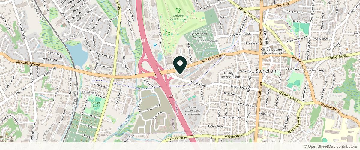 Map showing APDerm - Mystic Valley Dermatology Associates in Boston, Massachusetts