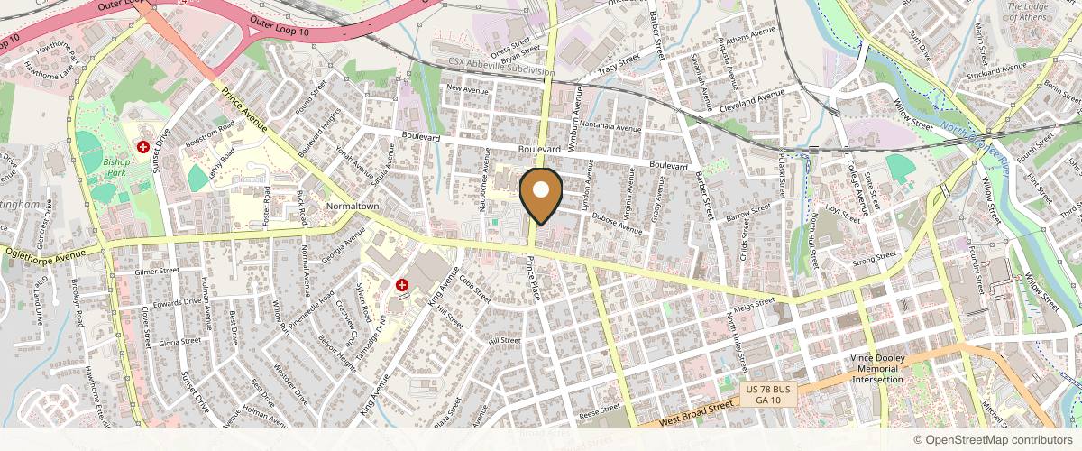 Map showing Aqua Medical Spa - Athens in Athens, Georgia