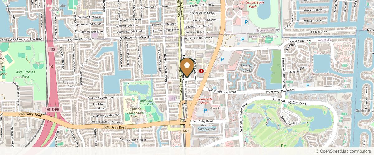 Map showing ARC Plastic Surgery - Miami: Jeremy White, M.D in Aventura, Florida