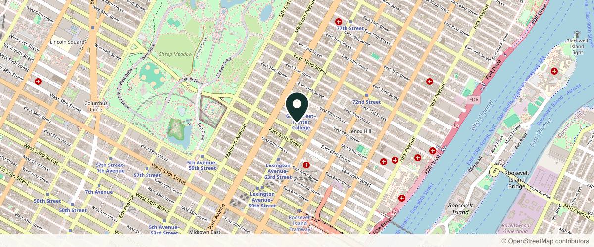 Map showing Ariel Ostad MD in New York, New York