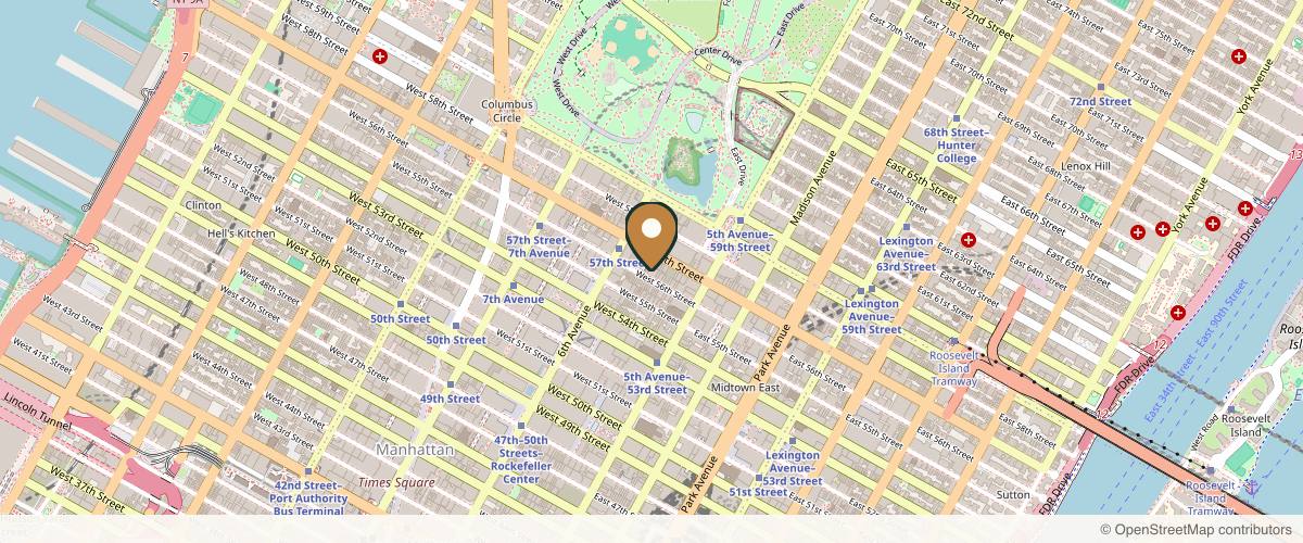 Map showing Aristocrat Plastic Surgery: Dr. Kevin Tehrani - NYC in New York, New York