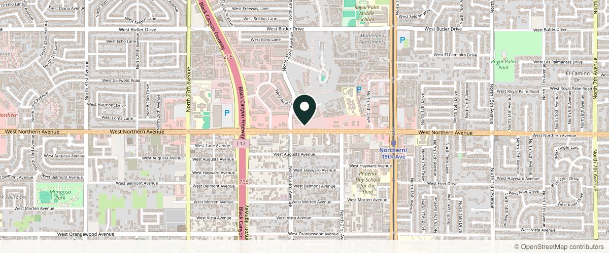 Map showing Arizona Dermatology in Phoenix, Arizona