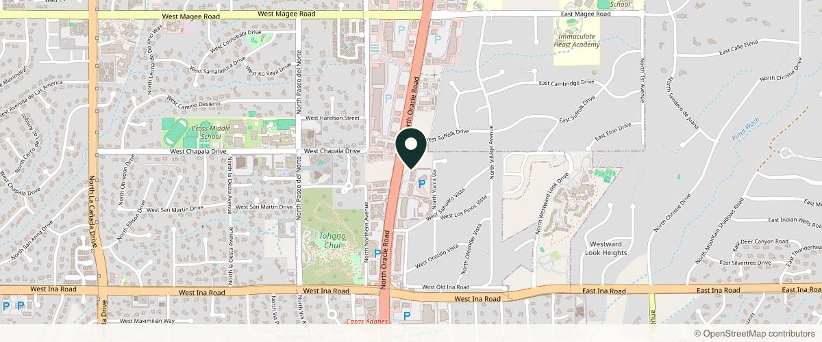 Map showing Arizona Mohs Surgery & Dermatology, PLLC in Tucson, Arizona