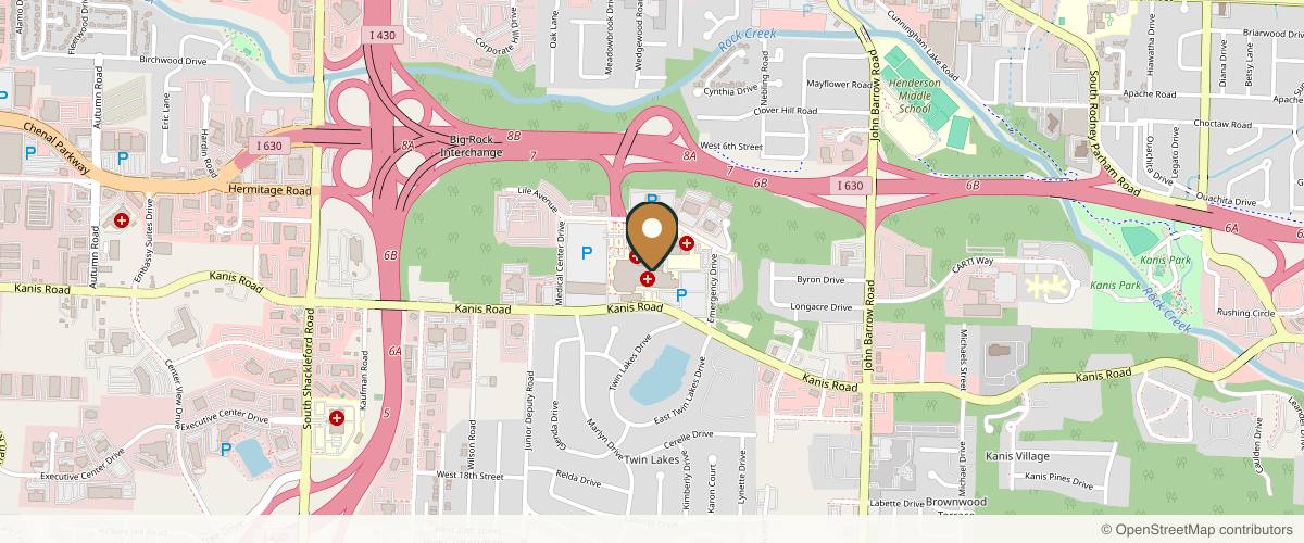 Map showing Arkansas Plastic Surgery in Little Rock, Arkansas