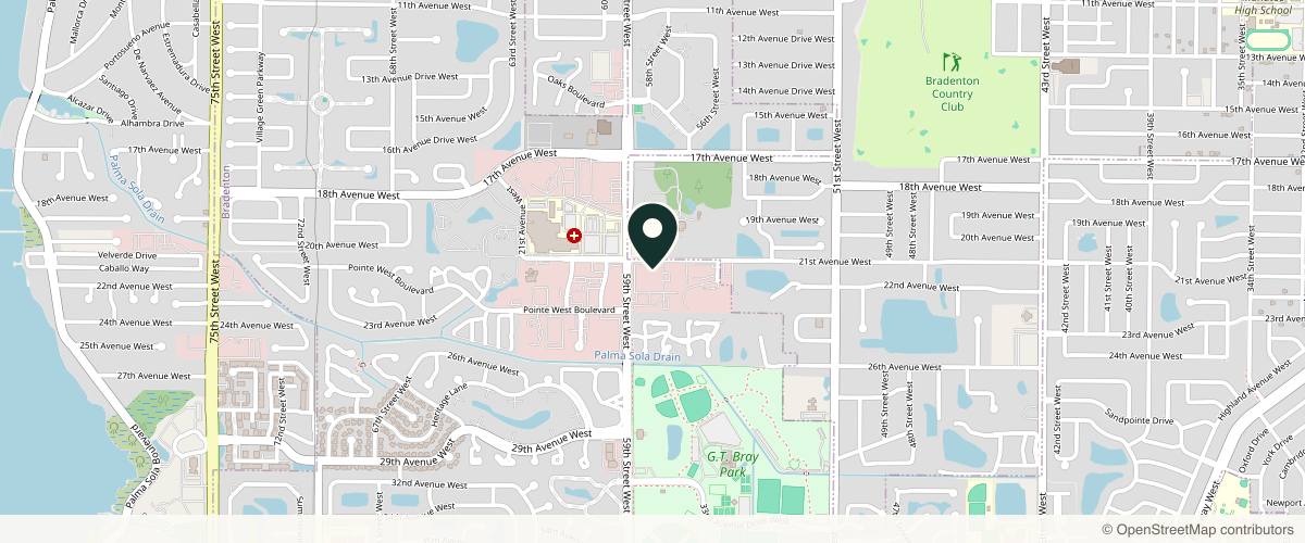 Map showing Arsenault Dermatology in Bradenton, Florida