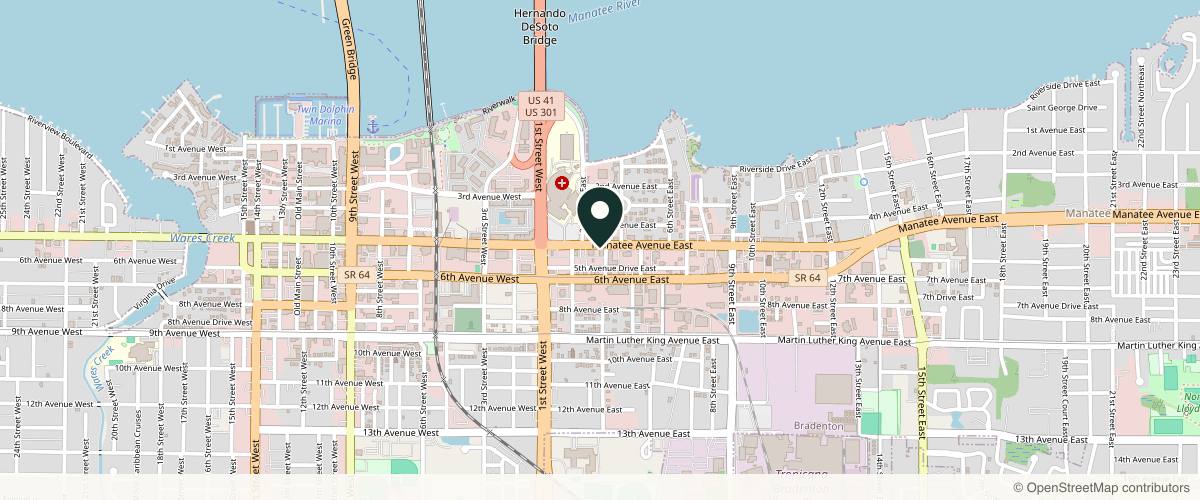 Map showing Arsenault Dermatology in Bradenton, Florida