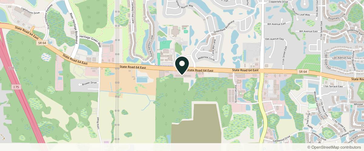Map showing Arsenault Dermatology in Bradenton, Florida