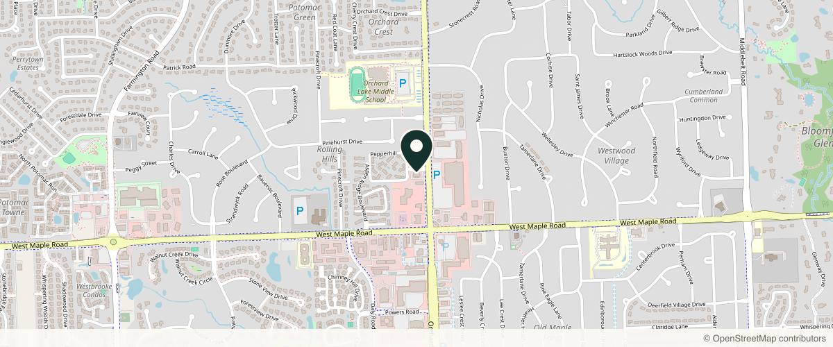 Map showing Associated Dermatologists | West Bloomfield in Detroit, Michigan