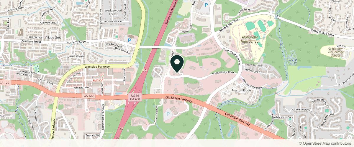Map showing Atlanta Skin Cancer Specialists, P.C. in Alpharetta, Georgia