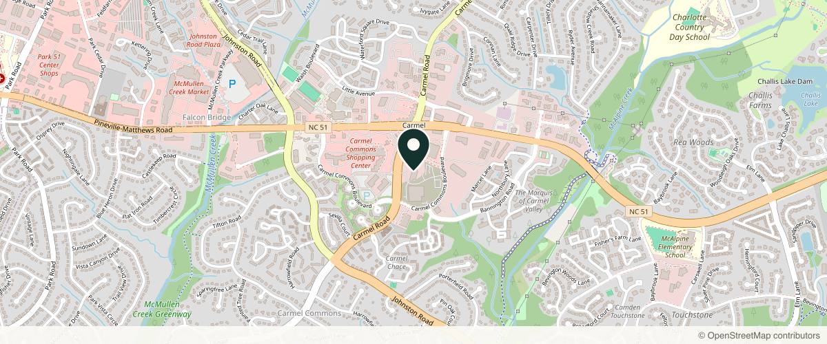 Map showing Atlantic Dermatology - Charlotte in Charlotte, North Carolina