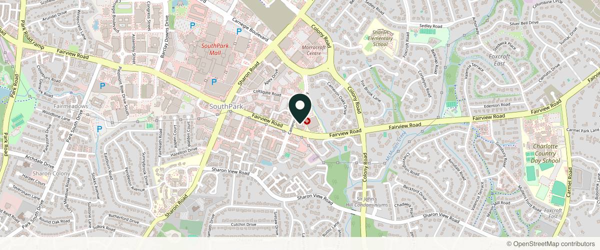 Map showing Atrium Health Dermatology in Charlotte, North Carolina