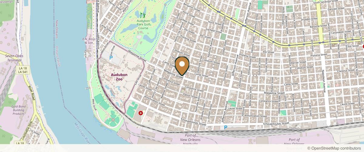 Map showing Audubon Facial Plastic Surgery: Claire Melancon, MD in New Orleans, Louisiana