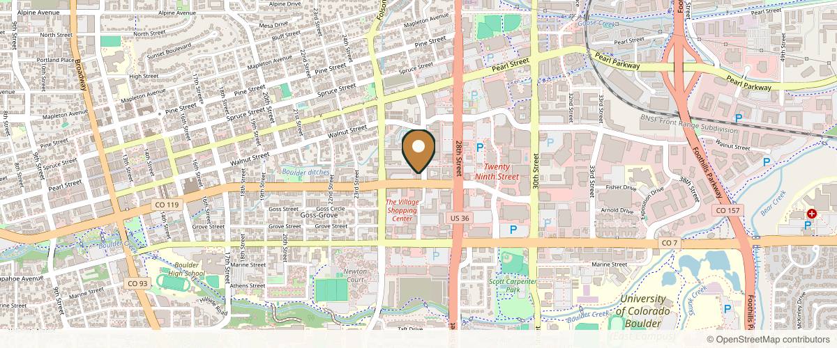 Map showing Aura in Boulder, Colorado