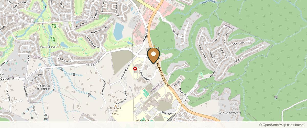 Map showing Austin Cosmetic Surgery: Dr. Michelle Cabret & Dr. Kimberly Prock in Austin, Texas