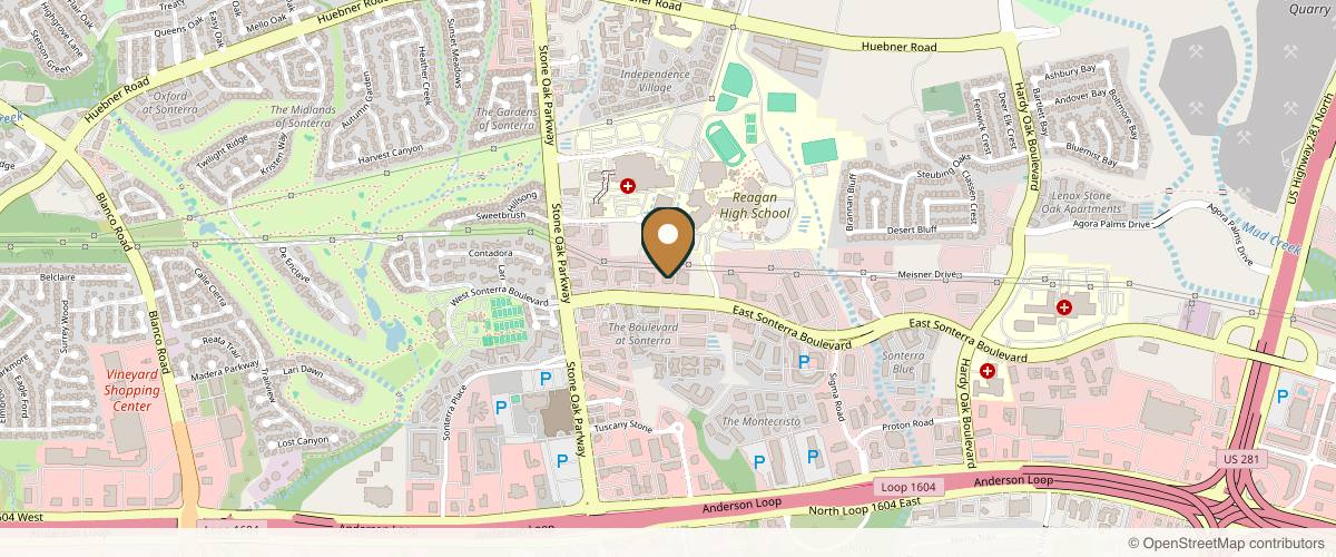Map showing Austin Plastic Surgeon - San Antonio in San Antonio, Texas