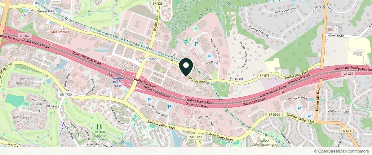 Map showing Austin-Weston, The Center For Cosmetic Surgery in Fairfax, Virginia