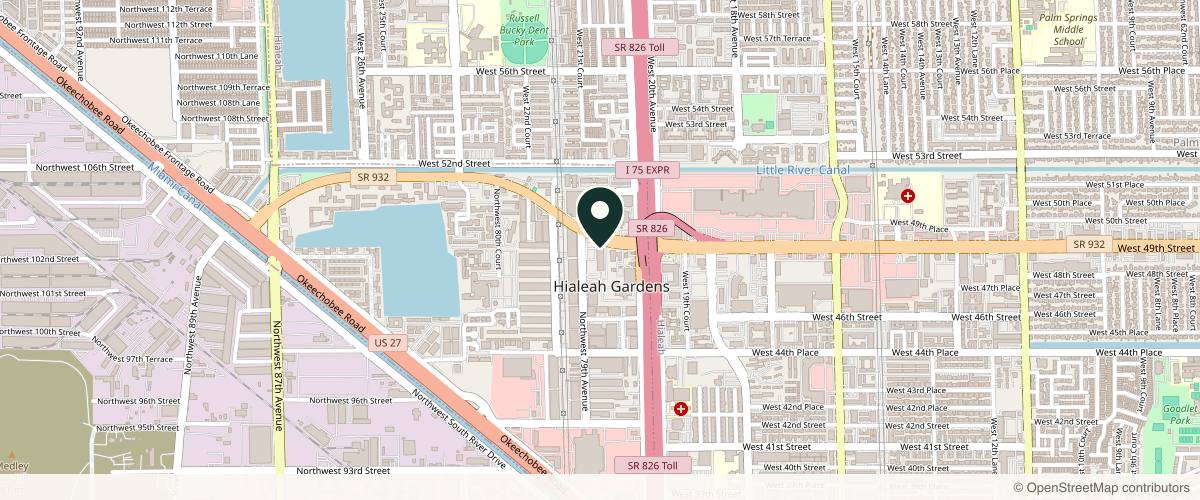 Map showing Avana Plastic Surgery in Doral, Florida