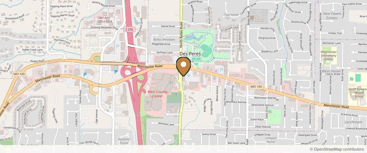 Map showing Avani Derm Spa in St. Louis, Missouri