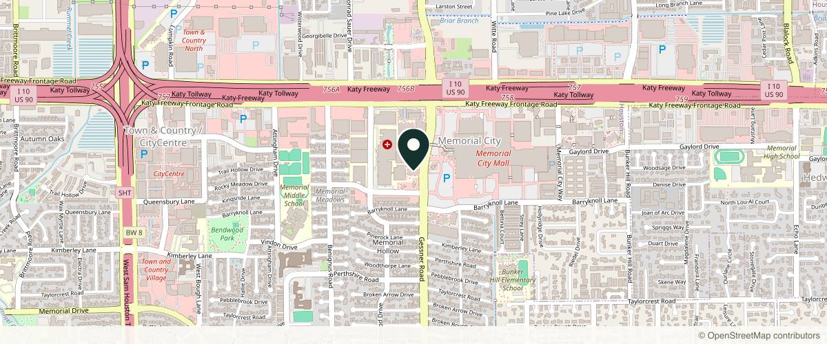 Map showing AVIVA Dermatology in Houston, Texas