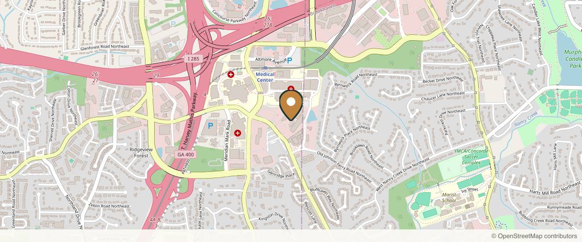 Map showing Aviva Plastic Surgery & Aesthetics in Sandy Springs, Georgia