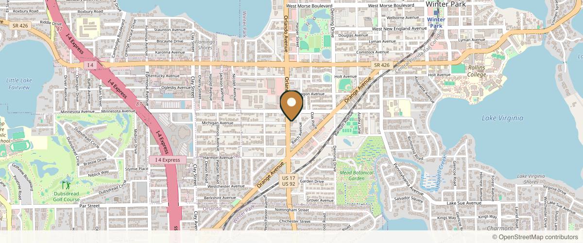 Map showing Azad Plastic Surgery - Kamran Azad MD in Orlando, Florida