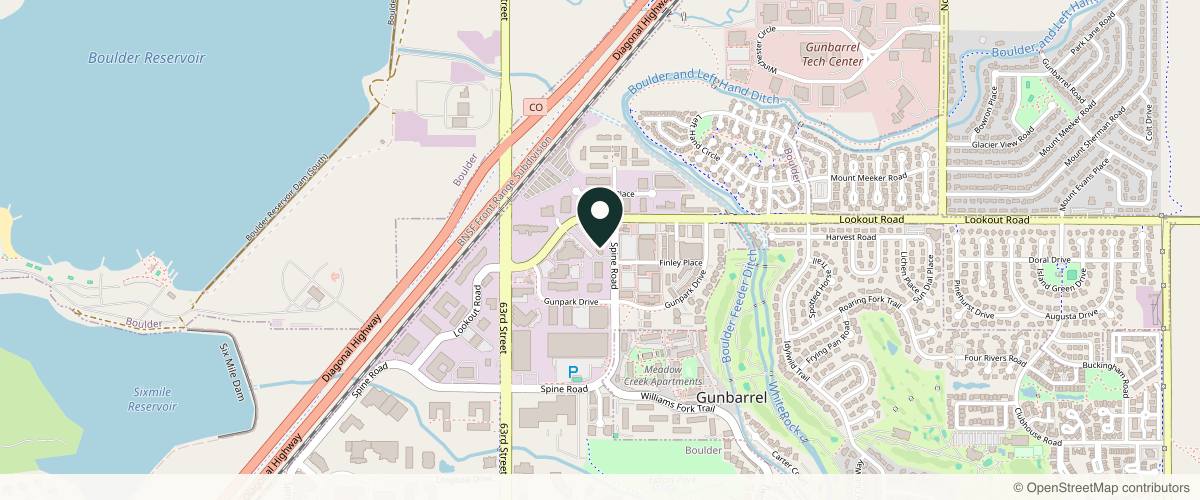 Map showing Azeal Dermatology Institute in Boulder, Colorado